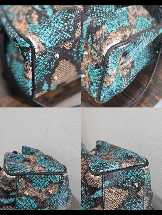 Brahmin Celia Bird of Paradise Frontera Snake Embossed Leather Satchel & Wallet - Picture 13 of 16